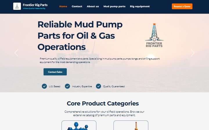 Frontier Rig Parts homepage